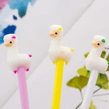 1 pçs/lote 0.5mm aleatório criativo estudante escola escrita papelaria brotando animal besta alpaca dos desenhos animados caneta gel(China)