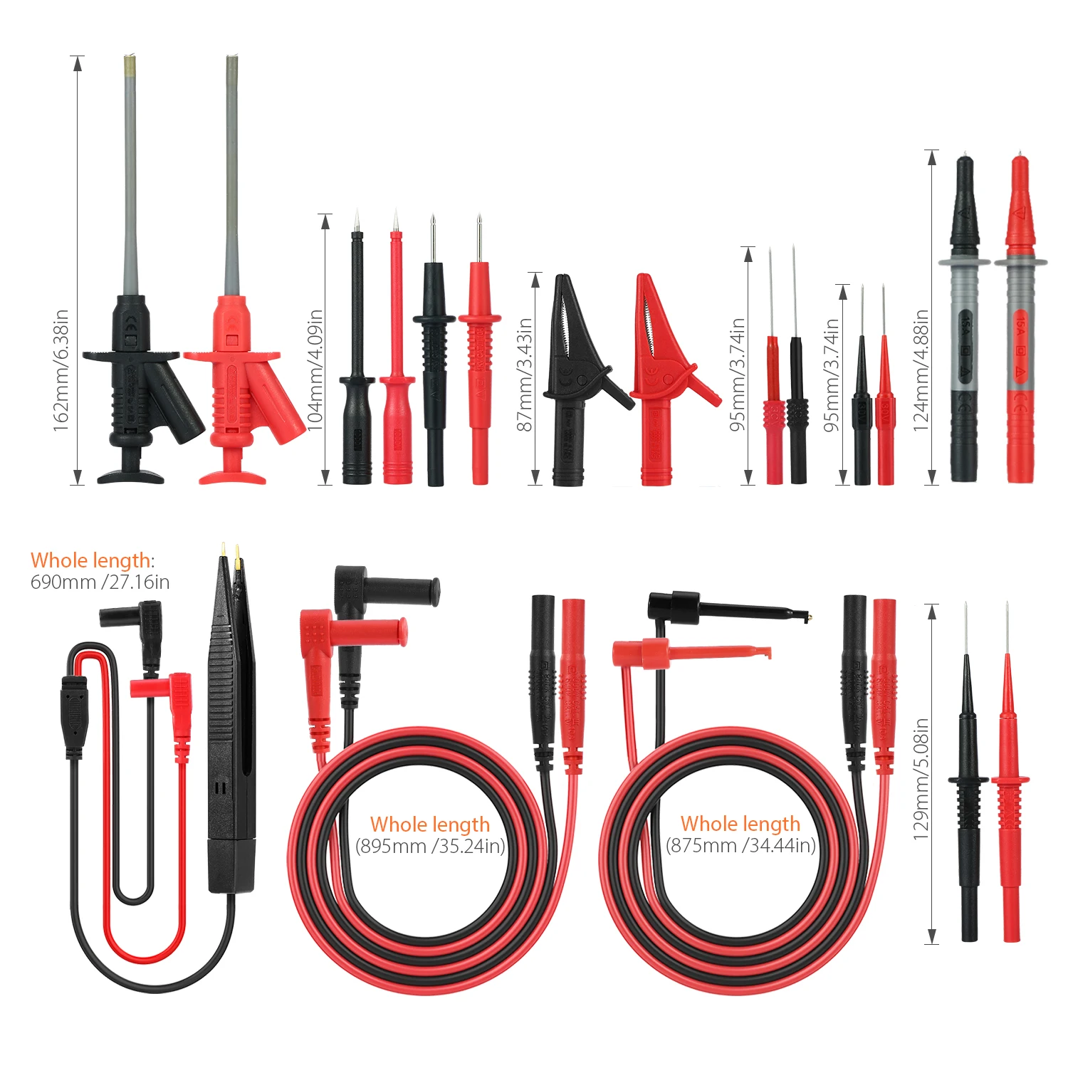 Hot New Meterk MK30 Electronic Test Lead Kits Multimeter Lead with Alligator Clips Accessories forDMM Digital Multi Meter & Clam
Hot New Meterk MK30 Electronic Test Lead Kits Multimeter Lead with Alligator Clips Accessories forDMM Digital Multi Meter & Clam