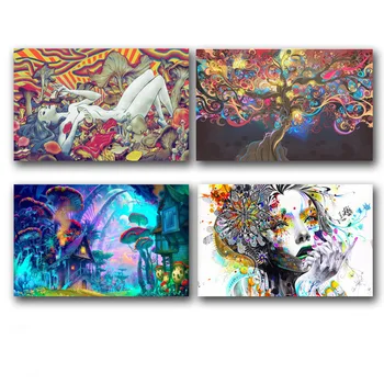 Psychedelic Abstract Silk Painting Flower Girl Mushroom Posters and Prints Wall Art Pictures for Living Room Home Decoration
Psychedelic Abstract Silk Painting Flower Girl Mushroom Posters and Prints Wall Art Pictures for Living Room Home Decoration