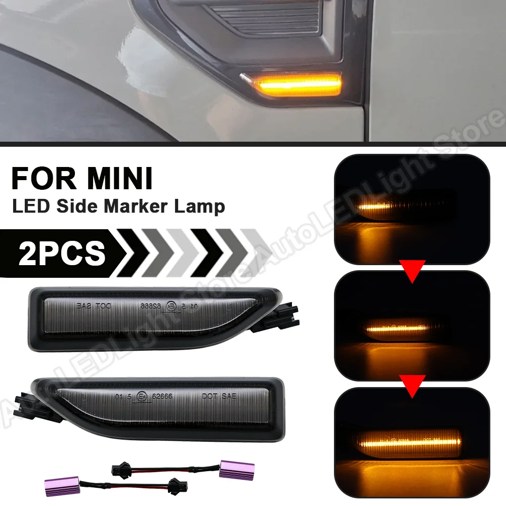 2Pcs Smoked Dynamic Sequential LED Side Marker Light Flowing Turn Signal Lamp For MINI Countryman F60 2017 2018 2019 2020
2Pcs Smoked Dynamic Sequential LED Side Marker Light Flowing Turn Signal Lamp For MINI Countryman F60 2017 2018 2019 2020