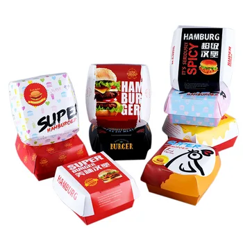 100pcs Hamburger packaging box white card creative baking delicious bread paper box picnic party food disposable package
100pcs Hamburger packaging box white card creative baking delicious bread paper box picnic party food disposable package