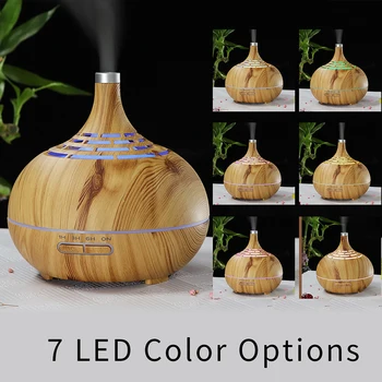 Remote Control Ultrasonic Air Humidifier Aroma Essential Oil Diffuser with Wood Grain 7 Color Changing Lights
Remote Control Ultrasonic Air Humidifier Aroma Essential Oil Diffuser with Wood Grain 7 Color Changing Lights