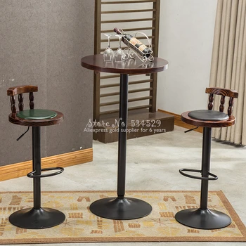 30%B American bar table and chair combination retro high stool table combination coffee shop solid wood table leisure bar stool
30%B American bar table and chair combination retro high stool table combination coffee shop solid wood table leisure bar stool