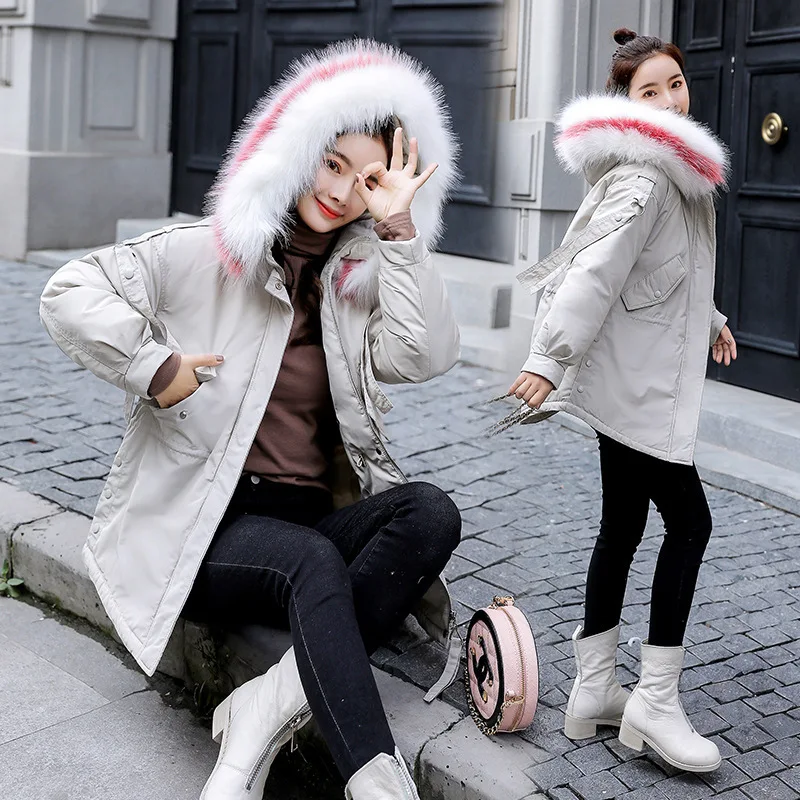 2019 New Style Large Fur Collar Korean-style Waist Hugging Slimming Versatile Women's Fashion Mid-length down Cotton down Coat
2019 New Style Large Fur Collar Korean-style Waist Hugging Slimming Versatile Women's Fashion Mid-length down Cotton down Coat