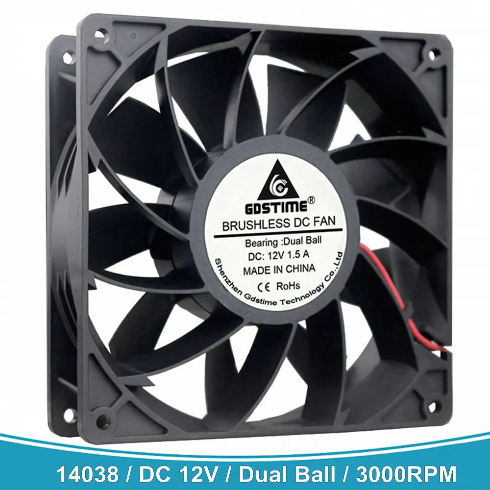 Gdstime 14 см 14038 DC 12 В 2Pin два шариковых подшипника 140x140x38 мм 140 мощный вентилятор