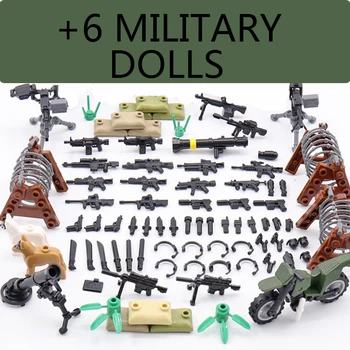 6pcs EnlightenMilitary Minifigure Ww2 Army Soldiers War Figures Building Blocks Sets Weapons Guns Toys for Children Gifts
6pcs EnlightenMilitary Minifigure Ww2 Army Soldiers War Figures Building Blocks Sets Weapons Guns Toys for Children Gifts