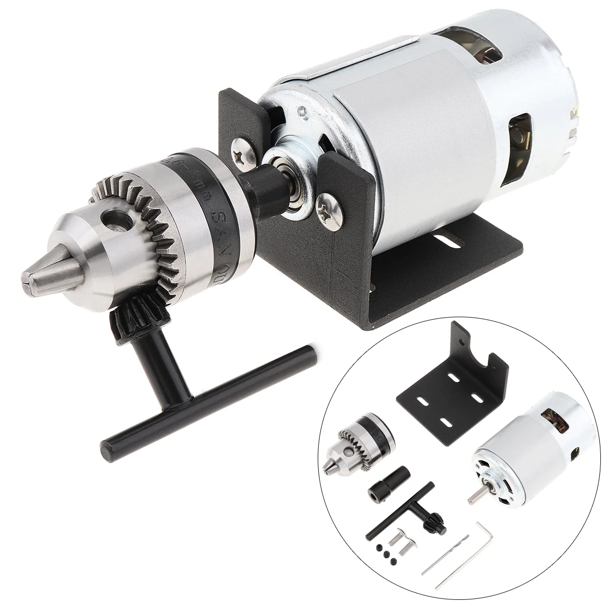 Newest 1pc 12-24V Mini Hand Drill DIY Lathe Press 555 Motor Drill Chuck+Mounting Bracket Mount For Motor approx 21mm*37mm
Newest 1pc 12-24V Mini Hand Drill DIY Lathe Press 555 Motor Drill Chuck+Mounting Bracket Mount For Motor approx 21mm*37mm