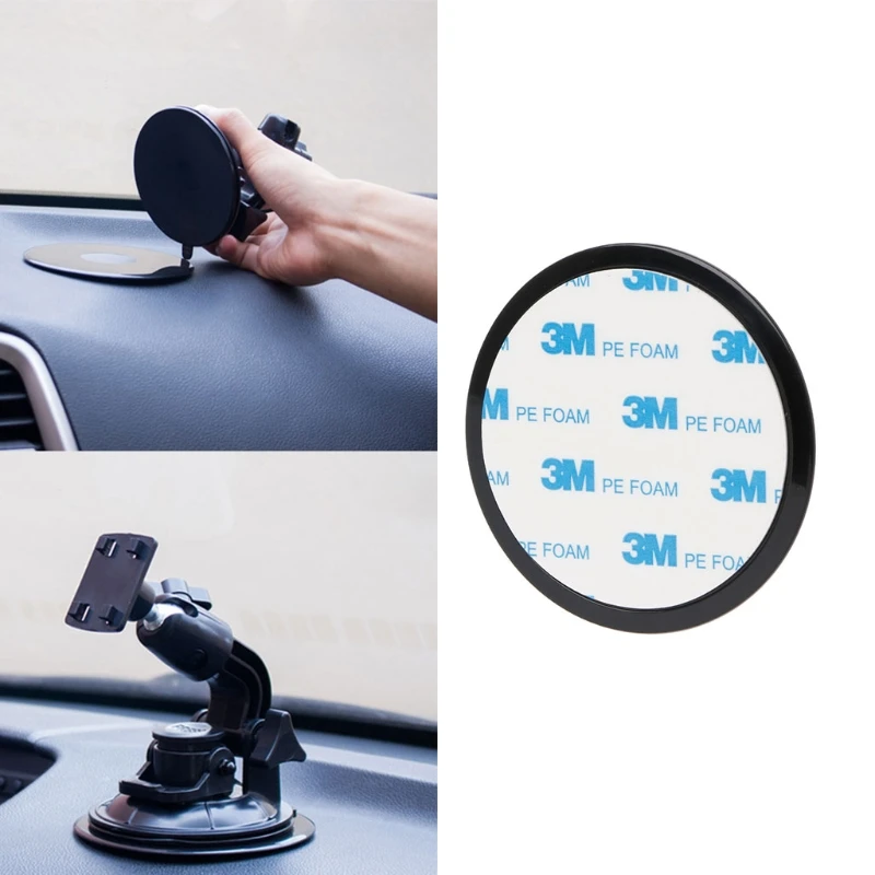 1pc 78mm Round Black Car Dashboard Suction Cup Mount Base Adhesive Disc For Phone Tablet GPS Stand Holder 1pc 78mm Round Black Car Dashboard Suction Cup Mount Base Adhesive Disc For Phone Tablet GPS Stand Holder