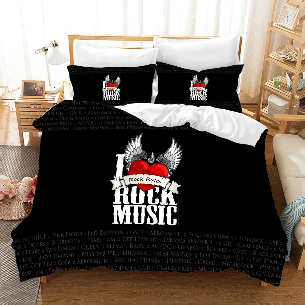 Rock And Roll Gesture 3d Bedding Set Duvet Covers Pillowcases Love