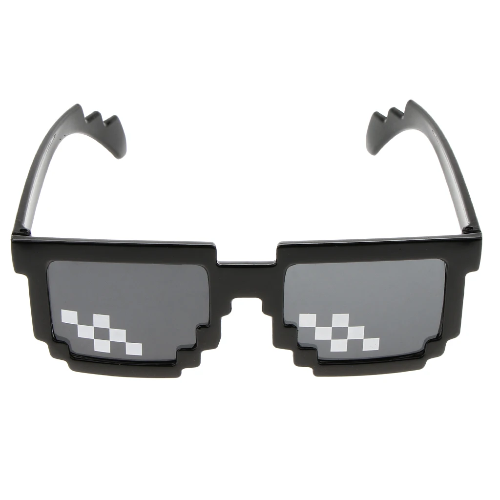 Men Women Glass 8 Bit Pixel Mosaic Glasses Photo Props Unisex Sunglass Toy Men Women Glass 8 Bit Pixel Mosaic Glasses Photo Props Unisex Sunglass Toy