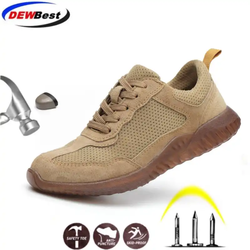 DEWBEST Genuine Leather Safety Work 