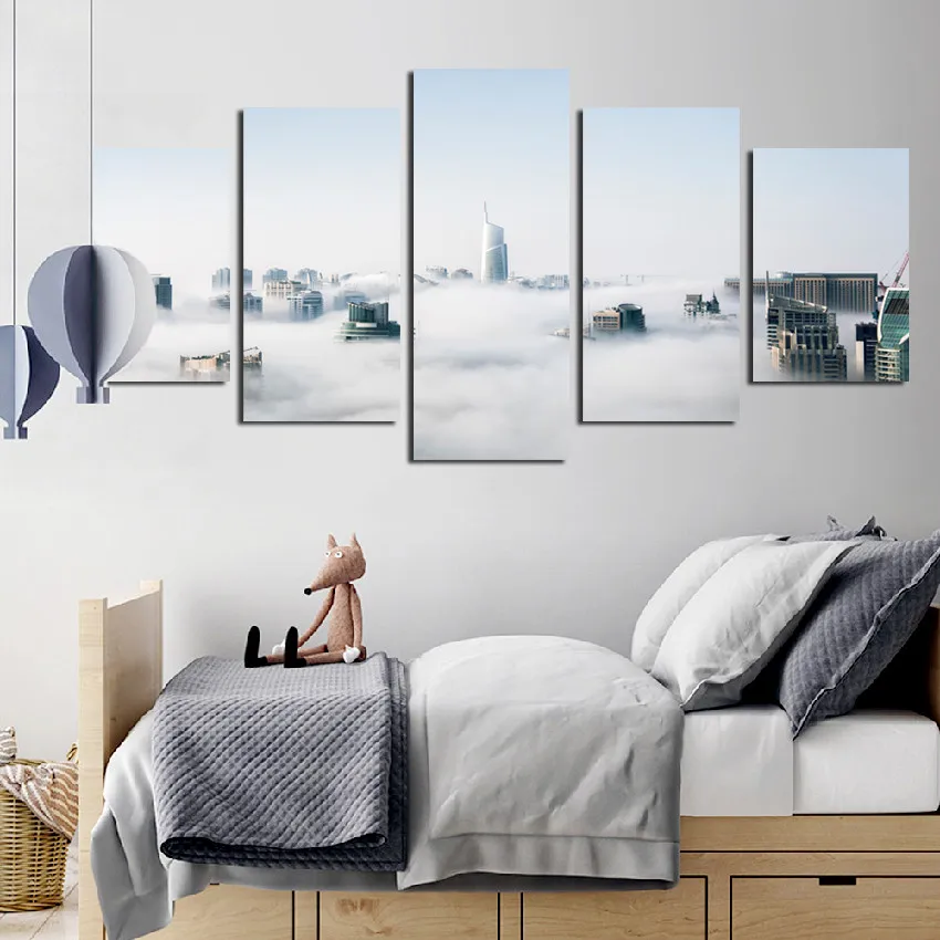 5 Pieces Of High-rise City Poster Painting Wall Canvas Waterproof Ink Living Room Home Decoration In The White Clouds
5 Pieces Of High-rise City Poster Painting Wall Canvas Waterproof Ink Living Room Home Decoration In The White Clouds