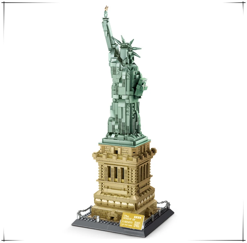 

1577 Pcs NEW Architecture Statue of Liberty New York Building Blocks Bricks Classic Skyline Model Kids Toy Gift Street View