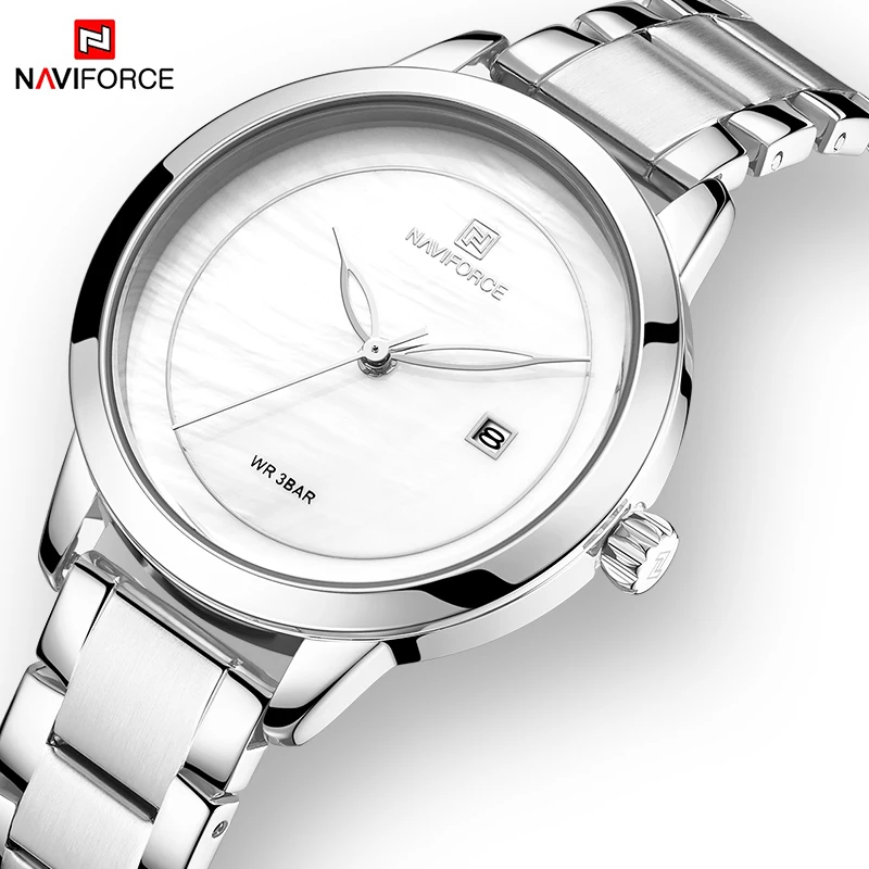 NAVIFORCE Women Watch Luxury Brand Fashion Simple Silver Quartz Date Watches Waterproof Wristwatch Lady Clock Relogio Feminino
NAVIFORCE Women Watch Luxury Brand Fashion Simple Silver Quartz Date Watches Waterproof Wristwatch Lady Clock Relogio Feminino