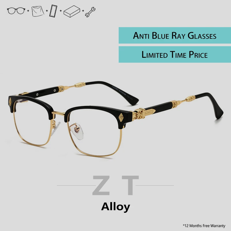 ZT retro gold frame glasses transparent optical glasses men brand design spectacles myopia blue light blocking eyewear
ZT retro gold frame glasses transparent optical glasses men brand design spectacles myopia blue light blocking eyewear