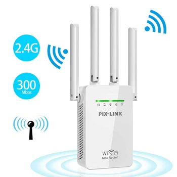 Wifi Wlan Repeater Router 300Mbps 2.4GHz Wireless Internet Signal Booster Mini Amplifier Extender with 4 Antenna for Home Office
Wifi Wlan Repeater Router 300Mbps 2.4GHz Wireless Internet Signal Booster Mini Amplifier Extender with 4 Antenna for Home Office