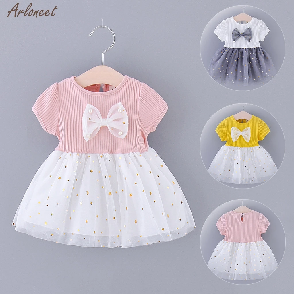 Summer Girls Dress Infant Baby Girls Short Sleeve Star Moon Tulle Princess Dress Bowknot Dresses New Dress Baby Skirt Fashion
Summer Girls Dress Infant Baby Girls Short Sleeve Star Moon Tulle Princess Dress Bowknot Dresses New Dress Baby Skirt Fashion