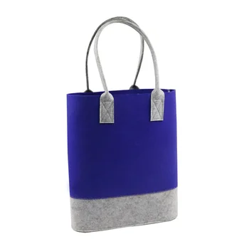 

2019 Fashion Felt Shopping Shoulder Storage Hand Bag Two-tone Shopper Tote Bags Eco Friendly Bag for Women Purse Handbags