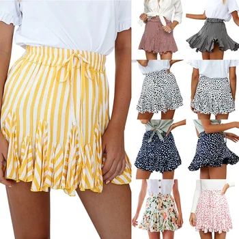 Stripe Floral Print Ruffles Skirts Women 2020 Summer Casual High Waist Lace Up Mini Skirt Lady Beach Holiday A-line Swing Skirts
Stripe Floral Print Ruffles Skirts Women 2020 Summer Casual High Waist Lace Up Mini Skirt Lady Beach Holiday A-line Swing Skirts