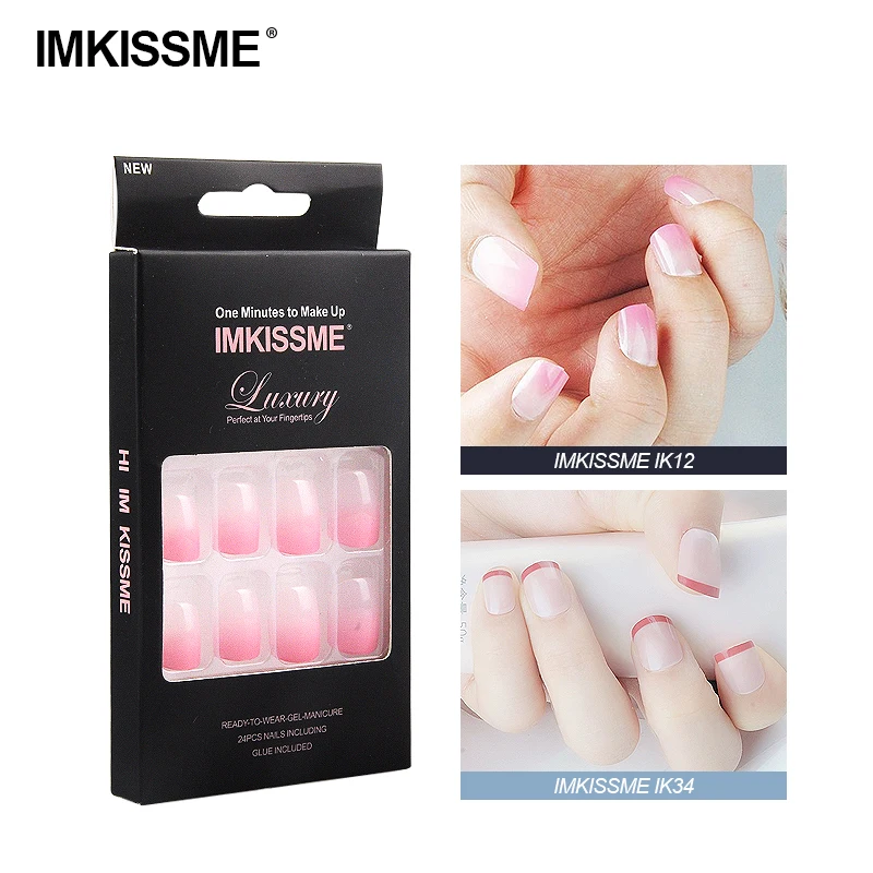 IMKISSME Fake Nails Art Nail Tip Press on Nails with Glue Designs Set Full Artificial Short Packaging Kiss False Clear Cover
IMKISSME Fake Nails Art Nail Tip Press on Nails with Glue Designs Set Full Artificial Short Packaging Kiss False Clear Cover