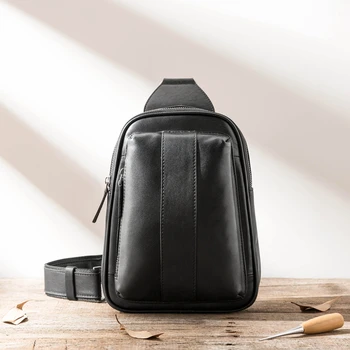 Leather Chest Bag Men's Messenger Bag Casual Sports Shoulder Bag Youth Trend Men's Bag Leather Small Crossbody Bag Vintage Soft 
Leather Chest Bag Men's Messenger Bag Casual Sports Shoulder Bag Youth Trend Men's Bag Leather Small Crossbody Bag Vintage Soft