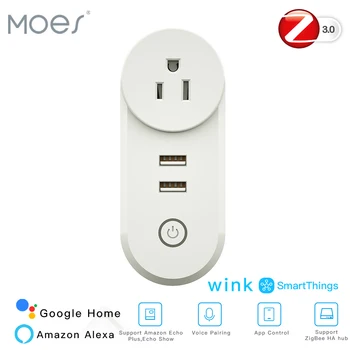 US ZigBee3.0 Dual USB Wireless Socket Plug SmartThings App Remote Control Echo Plus Voice Control Work with Alexa Google Home
US ZigBee3.0 Dual USB Wireless Socket Plug SmartThings App Remote Control Echo Plus Voice Control Work with Alexa Google Home