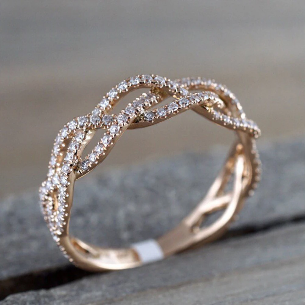 Milangirl New Zircon Twist Geometric Ring Fashion Lady Luxury Cutout Design Wedding Party Ring 
Milangirl New Zircon Twist Geometric Ring Fashion Lady Luxury Cutout Design Wedding Party Ring