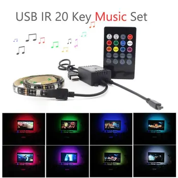 5050 RGB USB Led Strip Set With 20Key RF Remote Led Music Controller USB LED Light Strip For TV Background Lamp Ribbon Led Tape
5050 RGB USB Led Strip Set With 20Key RF Remote Led Music Controller USB LED Light Strip For TV Background Lamp Ribbon Led Tape