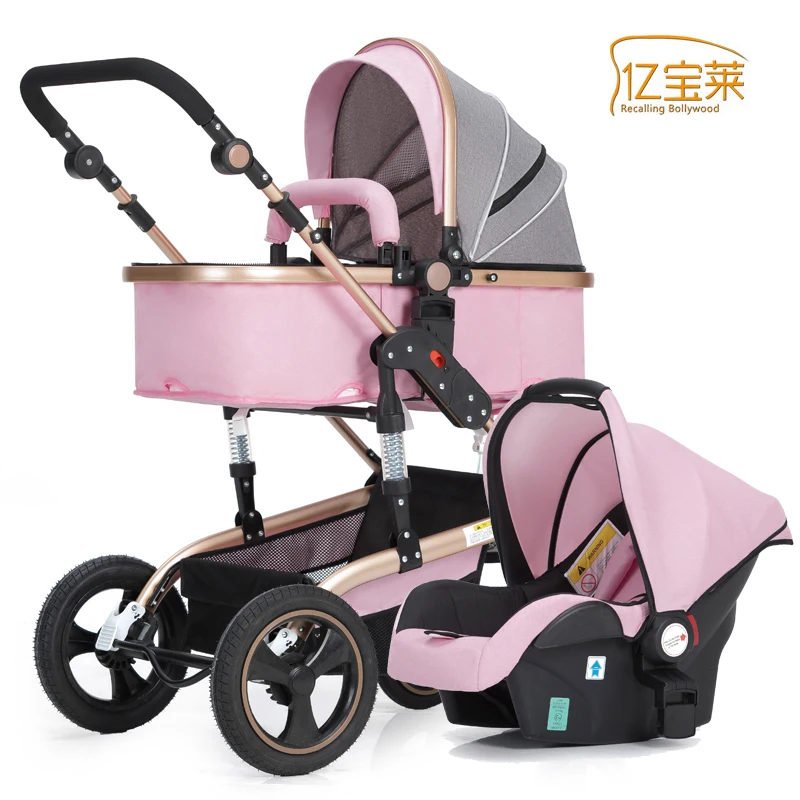 3 in 1 stroller Baby stroller can sit reclining lightweight folding four-wheel shock newborn baby stroller with car seat
3 in 1 stroller Baby stroller can sit reclining lightweight folding four-wheel shock newborn baby stroller with car seat