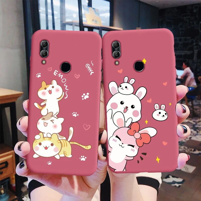 Милый чехол для Huawei P Smart Plus psmart plus задняя крышка из силикона с изображением кота