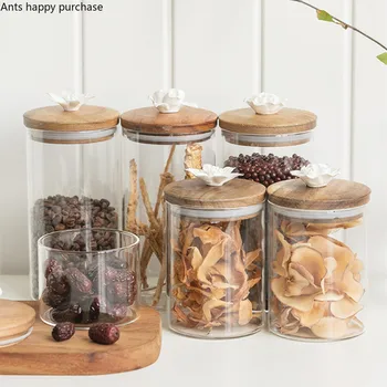 Ceramic Flower Glass Storage Jar Coffee Beans Sealed Pot Glass Decorative Pot Kitchen Storage Jar with Cover Home Finishing Box
Ceramic Flower Glass Storage Jar Coffee Beans Sealed Pot Glass Decorative Pot Kitchen Storage Jar with Cover Home Finishing Box
