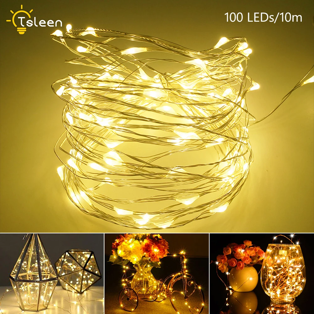 10M Silver Wire LED String lights Holiday lighting Fairy Garland For Christmas Tree Wedding Party Decoration Battery Powered
10M Silver Wire LED String lights Holiday lighting Fairy Garland For Christmas Tree Wedding Party Decoration Battery Powered