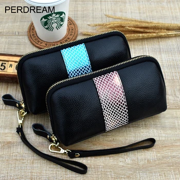 Long wallet women's bag first layer cowhide contrast color fashion ladies clutch bag Europe and the United States small purse
Long wallet women's bag first layer cowhide contrast color fashion ladies clutch bag Europe and the United States small purse