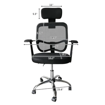 

Special Office Swivel Chair Armchair Computer Chair Ergonomic Play Chairs Headrest & Armrests Black Mesh Gas Lift Back Tilt