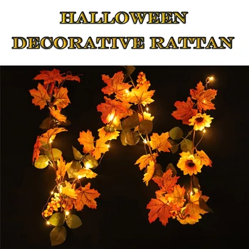 Halloween 1.8M LED Lighted Fall Autumn Pumpkin Maple Leaves Garland Decorative rattan long rope with 20 lamp beads JJ20
Halloween 1.8M LED Lighted Fall Autumn Pumpkin Maple Leaves Garland Decorative rattan long rope with 20 lamp beads JJ20