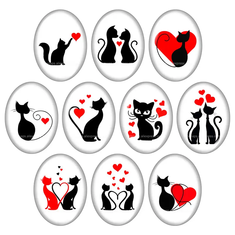 New Cute Cat Love Pet hearts 10pcs mixed 13x18mm/18x25mm/30x40mm Oval photo glass cabochon demo flat back Jewelry findings 
New Cute Cat Love Pet hearts 10pcs mixed 13x18mm/18x25mm/30x40mm Oval photo glass cabochon demo flat back Jewelry findings