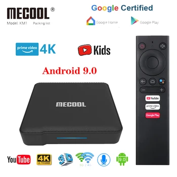 MECOOL KM1 Android 9.0 TV Box 4GB RAM 64GB ROM Amlogic S905X3 2.4G/5G WiFi 4K BT4.0 Voice Control Google top TV box Media Player 
MECOOL KM1 Android 9.0 TV Box 4GB RAM 64GB ROM Amlogic S905X3 2.4G/5G WiFi 4K BT4.0 Voice Control Google top TV box Media Player