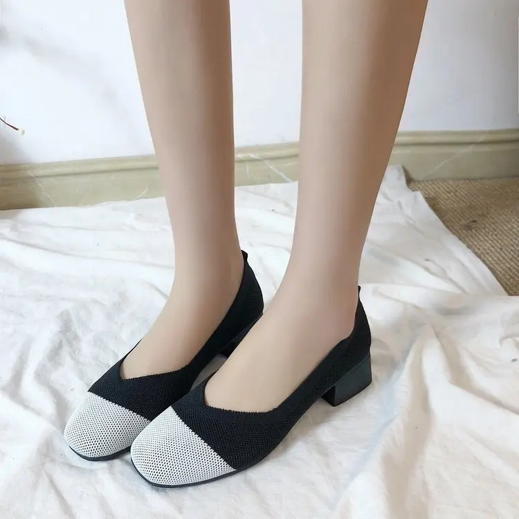 Kitten Heels Women's 2019 Spring New Style Mixed Colors Chunky-Heel Shoes Versatile Slip-on Pumps
Kitten Heels Women's 2019 Spring New Style Mixed Colors Chunky-Heel Shoes Versatile Slip-on Pumps