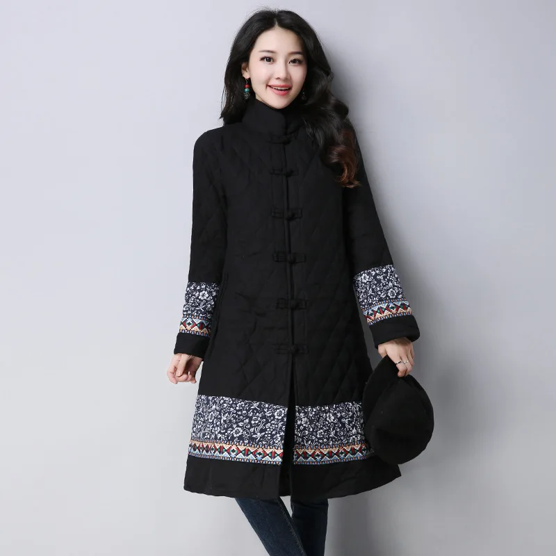 1139 # Photo Shoot 2019 Autumn And Winter Ethnic-Style Cotton Linen Joint Thick Quilted Mid-length Cotton Overcoat Women's 
1139 # Photo Shoot 2019 Autumn And Winter Ethnic-Style Cotton Linen Joint Thick Quilted Mid-length Cotton Overcoat Women's