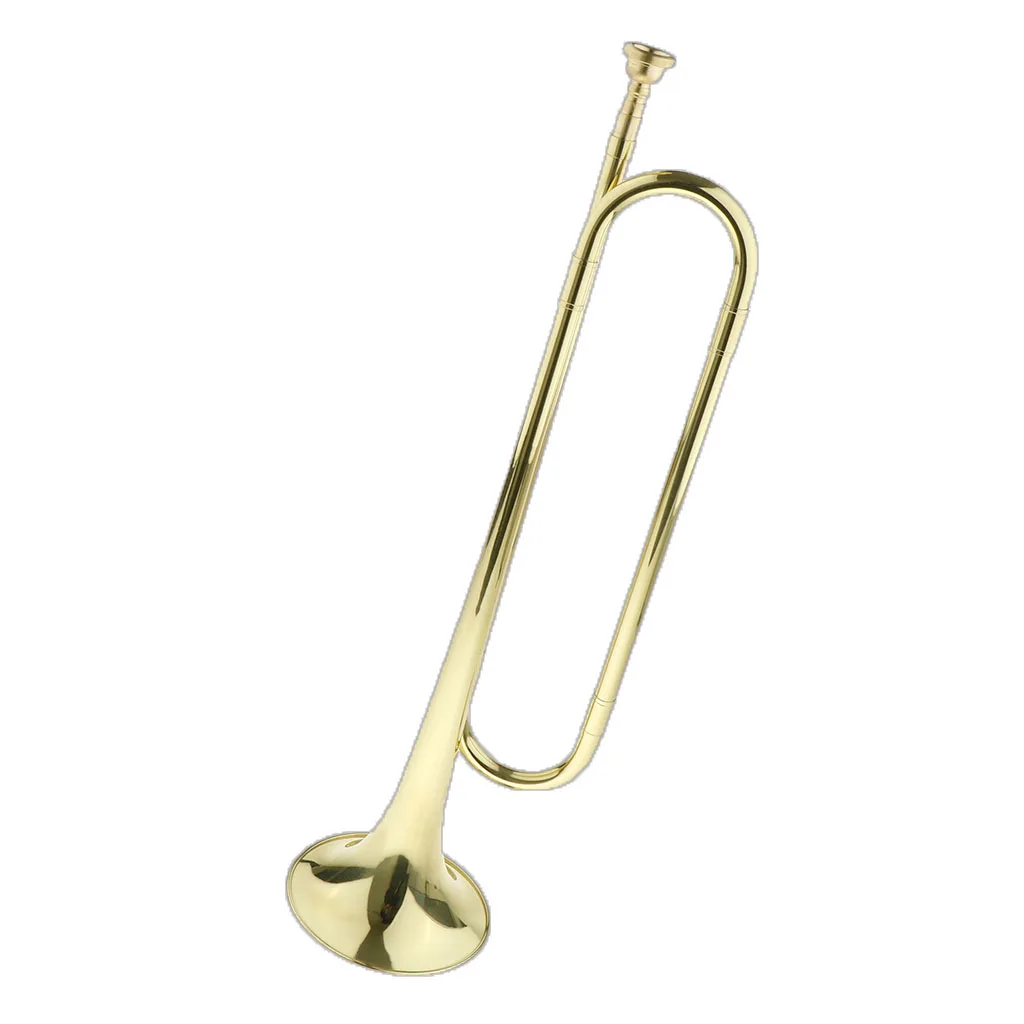 Retro Military Cavalry Trumpet Bugle Horn Golden Color Brass Instrument Retro Military Cavalry Trumpet Bugle Horn Golden Color Brass Instrument