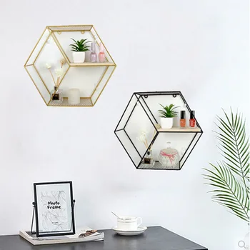 Metal Iron Decorative Wall Shelves Flower Pot Creative Wall Decoration Geometric Hexagon Storage Holder Rack Living Room Shelf
Metal Iron Decorative Wall Shelves Flower Pot Creative Wall Decoration Geometric Hexagon Storage Holder Rack Living Room Shelf