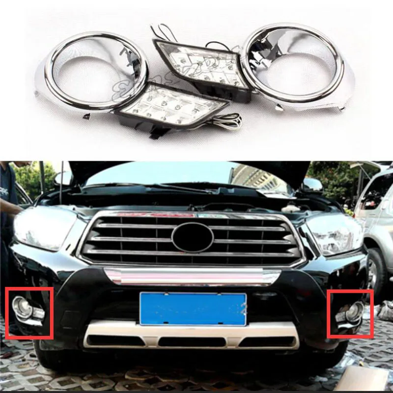 Car LED DRL Daytime Running Light with Fog Lamp Cover For Toyota Highlander 2009 2010 2011 Front Bumper LED Light
Car LED DRL Daytime Running Light with Fog Lamp Cover For Toyota Highlander 2009 2010 2011 Front Bumper LED Light