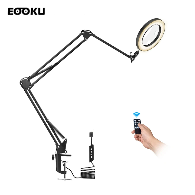 EOOKU 8W Table Lamp LED Three-Section Flexible Handle 3-Color 5x Magnifying Glass Reading Work Repair Welding
EOOKU 8W Table Lamp LED Three-Section Flexible Handle 3-Color 5x Magnifying Glass Reading Work Repair Welding