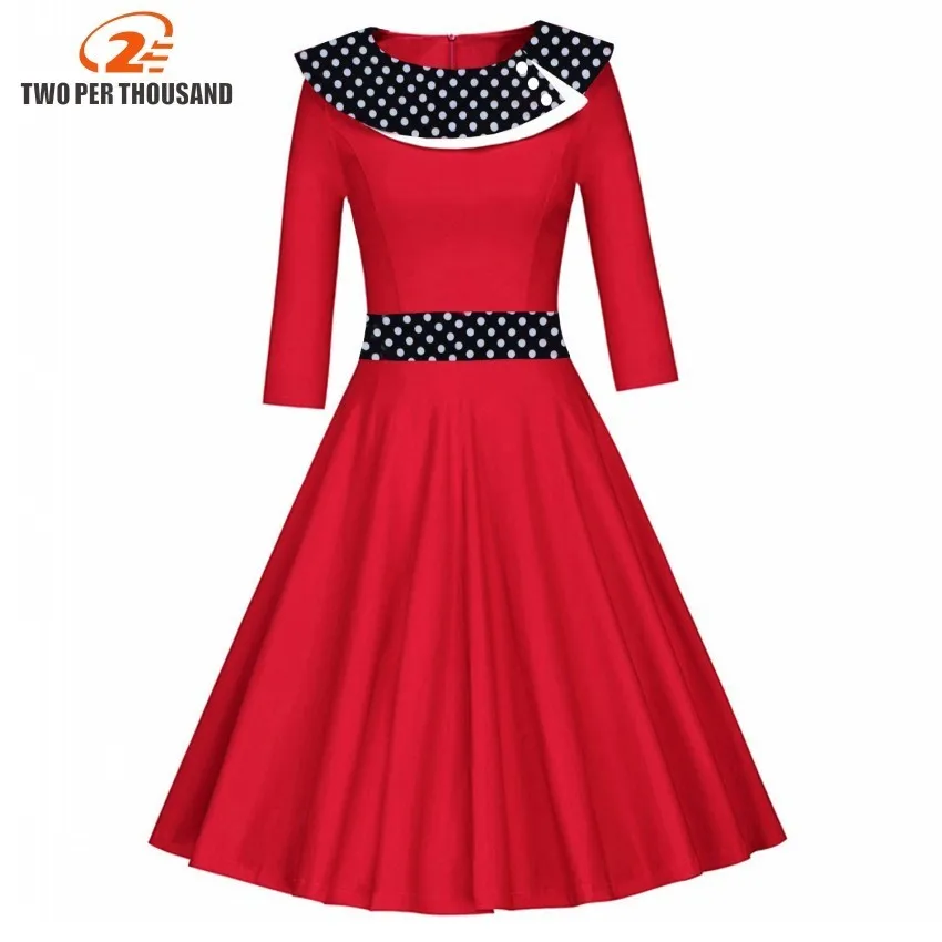 Spring Elegant Red Black Dot Print 50s 60s Vintage Midi Dress O Neck 3/4 Sleeved High Waist Swing Party Retro Feminino Vestidos
Spring Elegant Red Black Dot Print 50s 60s Vintage Midi Dress O Neck 3/4 Sleeved High Waist Swing Party Retro Feminino Vestidos