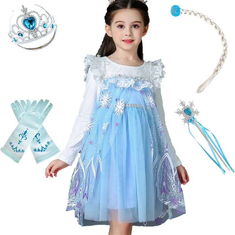 Girls Elsa Dress Kids Carnival Birthday Party Fancy Costume Children Cosplay Snow Queen Elza Disguise Lace Long Sleeve Clothes
Girls Elsa Dress Kids Carnival Birthday Party Fancy Costume Children Cosplay Snow Queen Elza Disguise Lace Long Sleeve Clothes