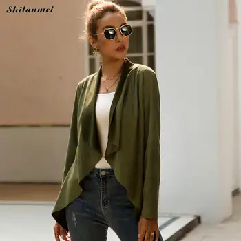 Army Green Jacket Women Long Sleeve Autumn Jacket Irregular Female Coat Fashion Streetwear Cardigan Coat Ladies Office Jacket
Army Green Jacket Women Long Sleeve Autumn Jacket Irregular Female Coat Fashion Streetwear Cardigan Coat Ladies Office Jacket
