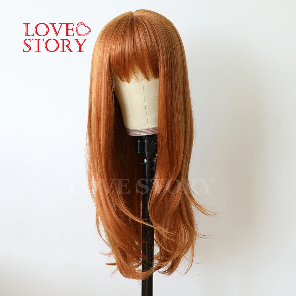 Lovestory Orange Color Synthetic None Lace Wigs Natural Wave Fiber Synthetic Heat Resistant Wig For Women
Lovestory Orange Color Synthetic None Lace Wigs Natural Wave Fiber Synthetic Heat Resistant Wig For Women