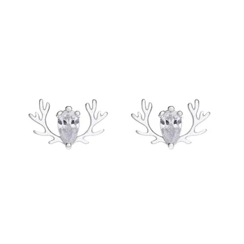 S925 Sterling Silver Antlers Inlaid Zircon Earrings Korean Version of Simple Earrings Temperament All-match Female Small Jewelry
S925 Sterling Silver Antlers Inlaid Zircon Earrings Korean Version of Simple Earrings Temperament All-match Female Small Jewelry