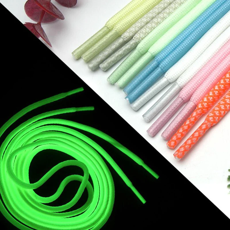 

Hot Round Luminous Shoelaces Glow In The Dark Night Color Fluorescent Shoelace Sports Canvas Shoelaces Adult Children Shoe Laces