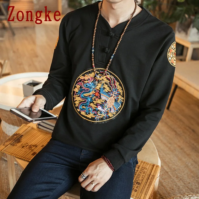 Zongke Dragon Phoenix Embroidery Sweatshirt Men Streetwear Hip Hop Harajuku Sweatshirts Men Street Wear Men Sweatshirt 5XL 2019
Zongke Dragon Phoenix Embroidery Sweatshirt Men Streetwear Hip Hop Harajuku Sweatshirts Men Street Wear Men Sweatshirt 5XL 2019